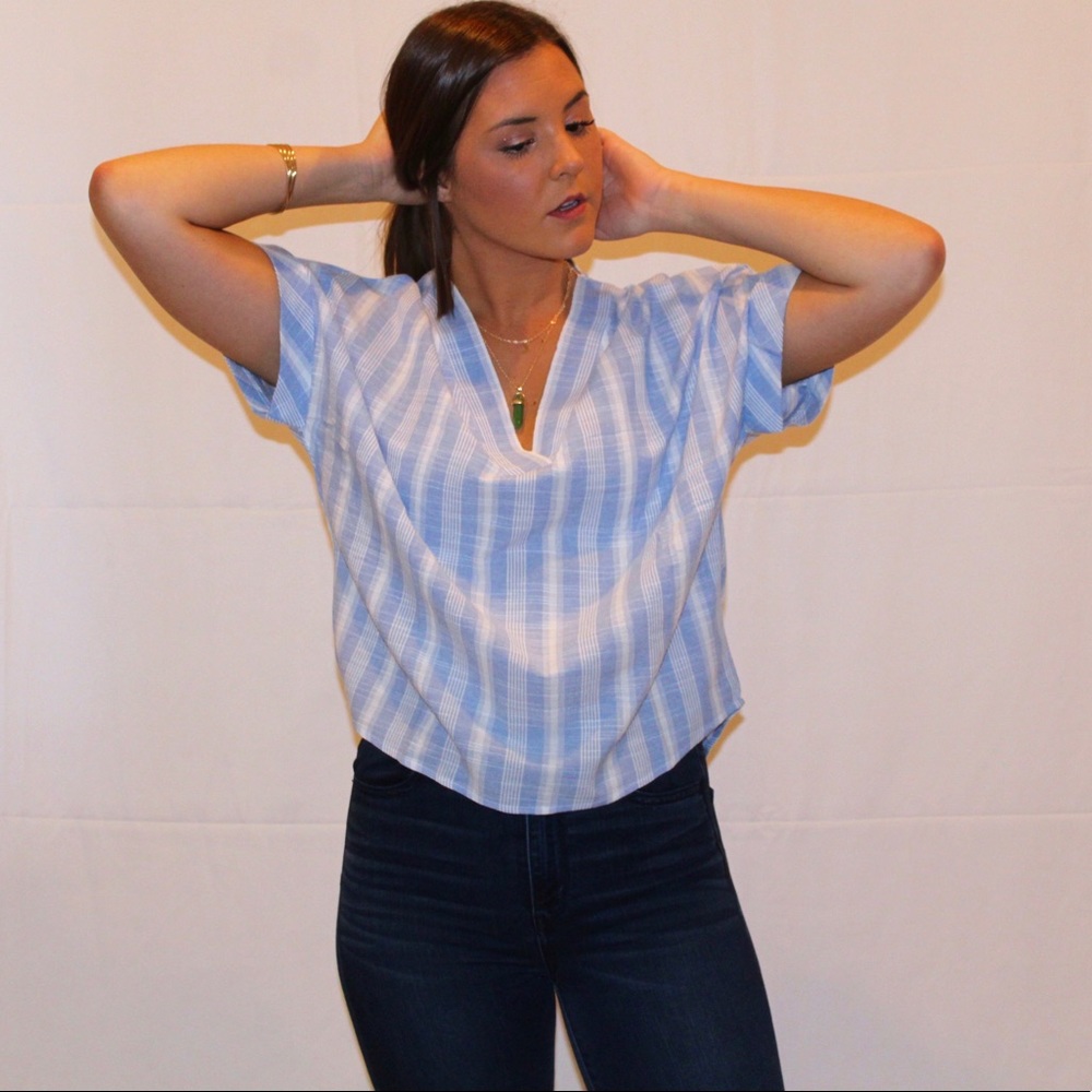 Blue & White Striped Top